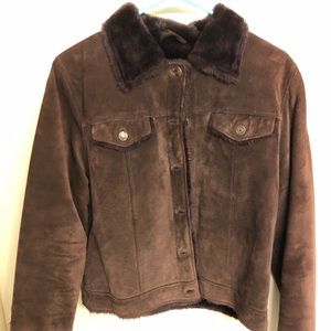 Suede Fur Lined Jacket Coat